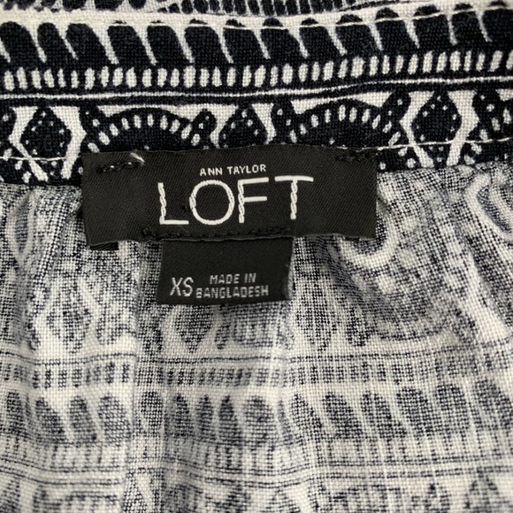 Loft black white circle romper shorts sleeveless X-Small - Picture 5 of 5